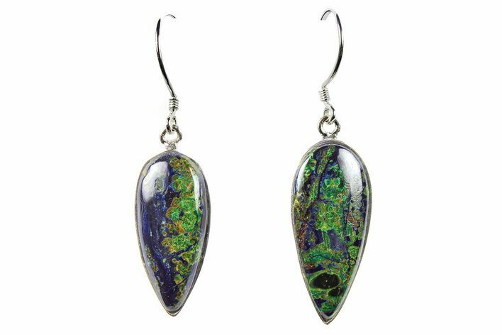 Malachite and Azurite Earrings - Sterling Silver #278849